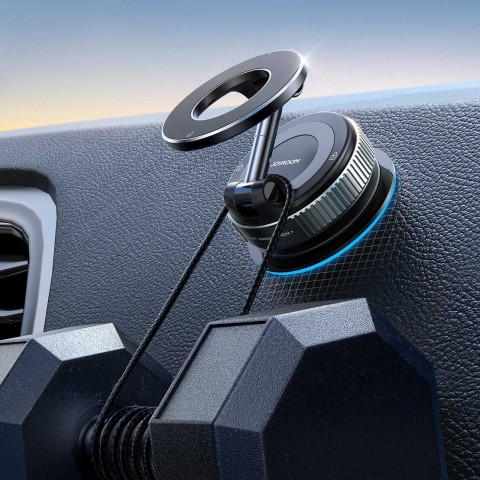 
„MagSafe“ magnetinis automobilio laikiklis prie prietaisų skydelio – tamsiai pilkas

