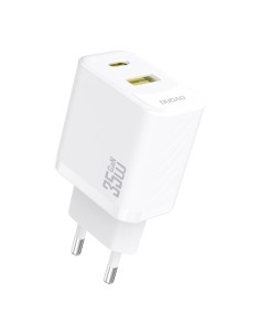 
A27 MaxC USB-C USB-A GaN 35W sieninis įkroviklis – baltas
