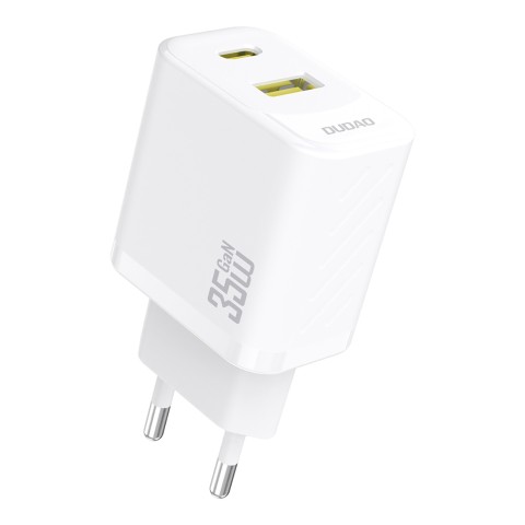 
A27 MaxC USB-C USB-A GaN 35W sieninis įkroviklis – baltas
