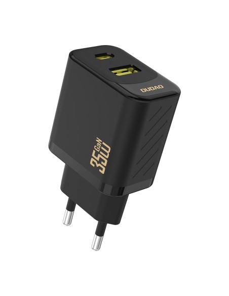 
A27 MaxC USB-C USB-A GaN 35W sieninis įkroviklis – juodas

