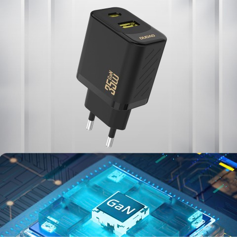 
A27 MaxC USB-C USB-A GaN 35W sieninis įkroviklis – juodas
