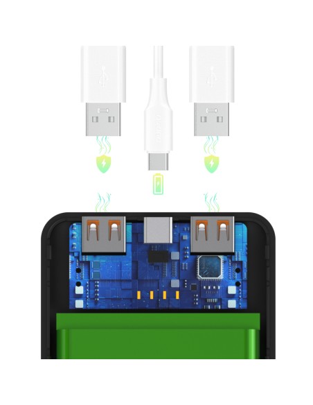 
Nešiojamoji baterija Wpower WPBBK-2 10000mAh USB-A USB-C - juoda
