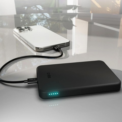 
„Mag Power Qi2 5000 mAh MagSafe USB-C PD 20W“ belaidis įkroviklis – juodas
