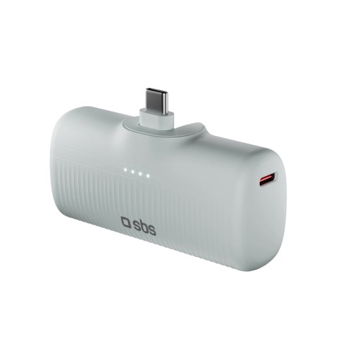 
„EcoPower“ 5000 mAh 10 W išorinė baterija su integruotu USB-C prievadu – pilka
