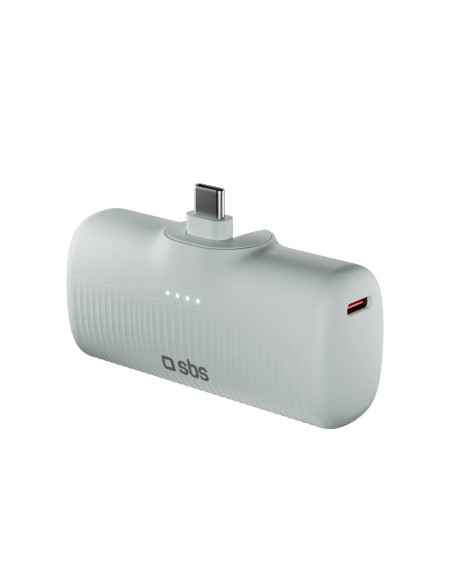 
„EcoPower“ 5000 mAh 10 W išorinė baterija su integruotu USB-C prievadu – pilka
