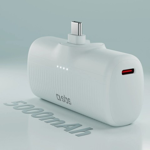 
„EcoPower“ 5000 mAh 10 W išorinė baterija su integruotu USB-C prievadu – pilka
