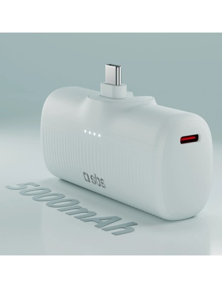 
„EcoPower“ 5000 mAh 10 W išorinė baterija su integruotu USB-C prievadu – pilka
