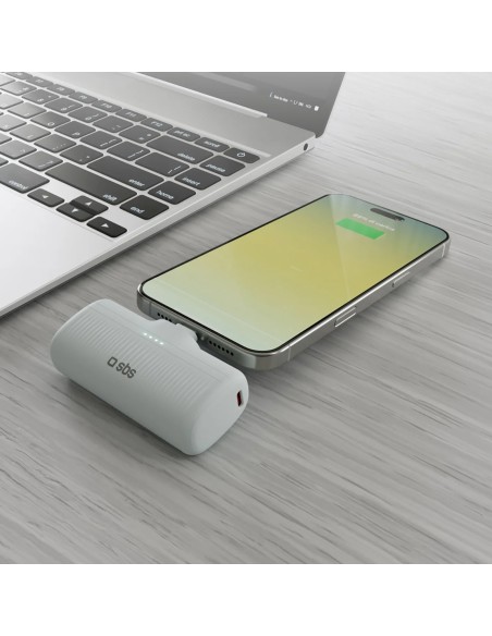 
„EcoPower“ 5000 mAh 10 W išorinė baterija su integruotu USB-C prievadu – pilka
