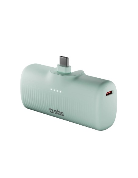 
„EcoPower“ 5000 mAh 10 W išorinė baterija su integruotu USB-C prievadu – žalia
