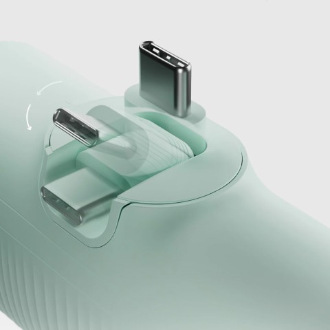 
„EcoPower“ 5000 mAh 10 W išorinė baterija su integruotu USB-C prievadu – žalia
