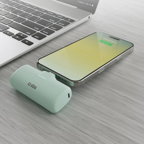 
„EcoPower“ 5000 mAh 10 W išorinė baterija su integruotu USB-C prievadu – žalia
