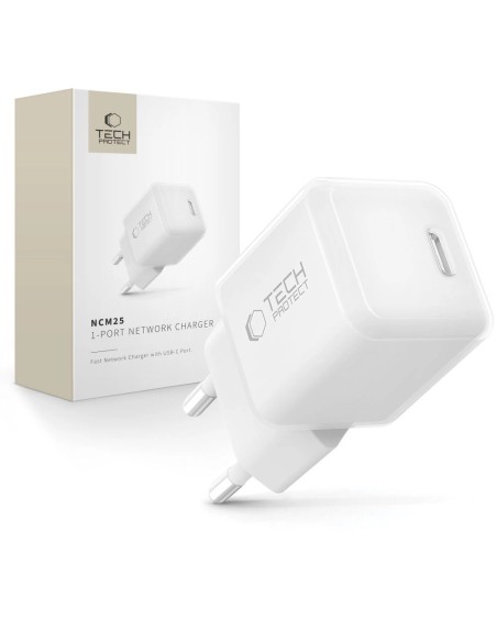 
NCM25 USB-C PD 25W sieninis įkroviklis – baltas
