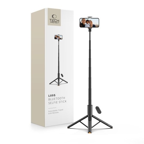 
Sulankstomas asmenukių lazdos trikojis su „Bluetooth“ nuotolinio valdymo pultu, 146 cm
