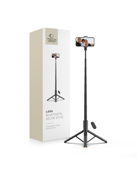 
Sulankstomas asmenukių lazdos trikojis su „Bluetooth“ nuotolinio valdymo pultu, 146 cm
