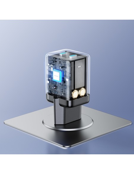 
2x USB-C EU 45W sieninis įkroviklis - juodas
