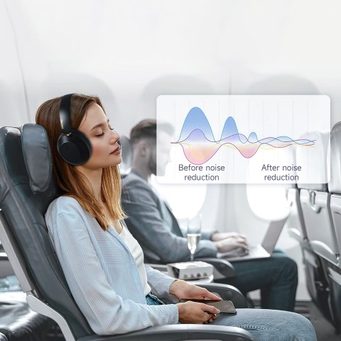 
„X22 Max Bluetooth ANC“ belaidės ant ausies dedamos ausinės – juodos
