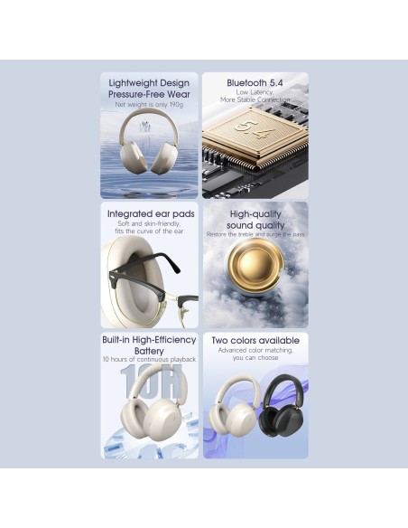 
„X22 Max Bluetooth ANC“ belaidės ant ausies dedamos ausinės – juodos
