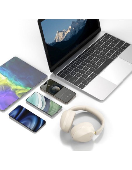 
„X22 Max Bluetooth ANC“ belaidės ant ausies dedamos ausinės – smėlio spalvos
