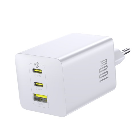 
„EnerFill FE11“ 2x USB-C USB-A 100 W sieninis įkroviklis – baltas
