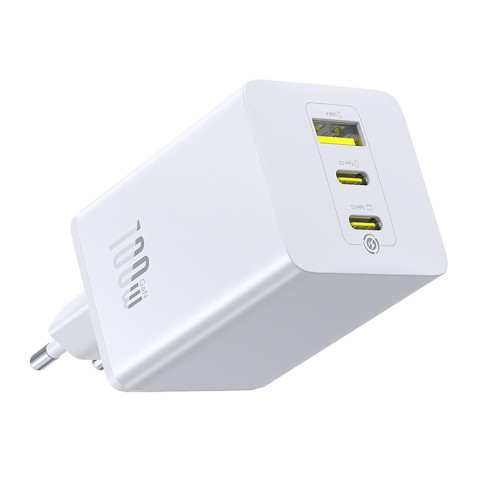 
„EnerFill FE11“ 2x USB-C USB-A 100 W sieninis įkroviklis – baltas
