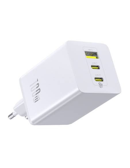 
„EnerFill FE11“ 2x USB-C USB-A 100 W sieninis įkroviklis – baltas
