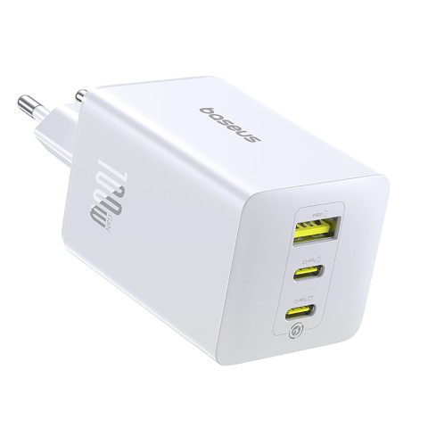 
„EnerFill FE11“ 2x USB-C USB-A 100 W sieninis įkroviklis – baltas
