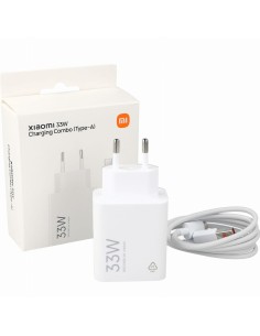 
33 W USB-A sieninis įkroviklis su USB-C laidu – baltas
