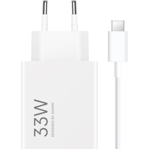 
33 W USB-A sieninis įkroviklis su USB-C laidu – baltas
