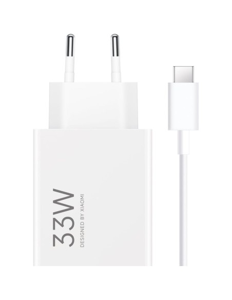 
33 W USB-A sieninis įkroviklis su USB-C laidu – baltas
