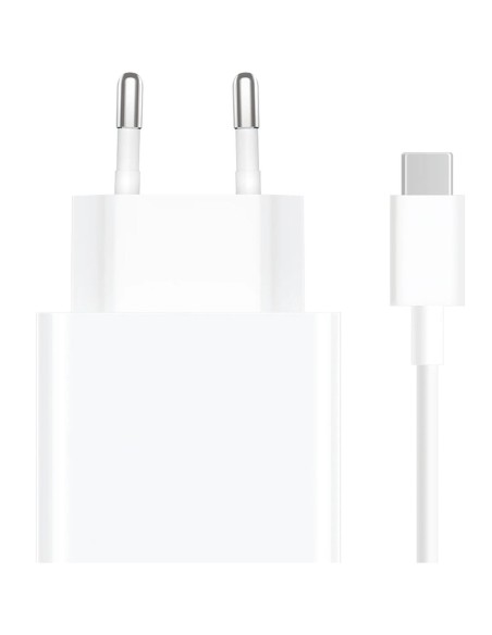 
33 W USB-A sieninis įkroviklis su USB-C laidu – baltas
