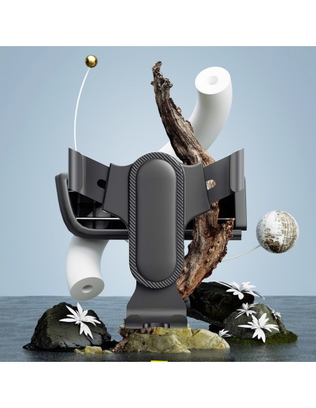 
„Gravity“ automobilio telefono laikiklis oro išleidimo angai – juodas

