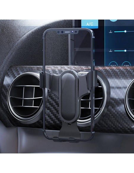 
„Gravity“ automobilio telefono laikiklis oro išleidimo angai – juodas
