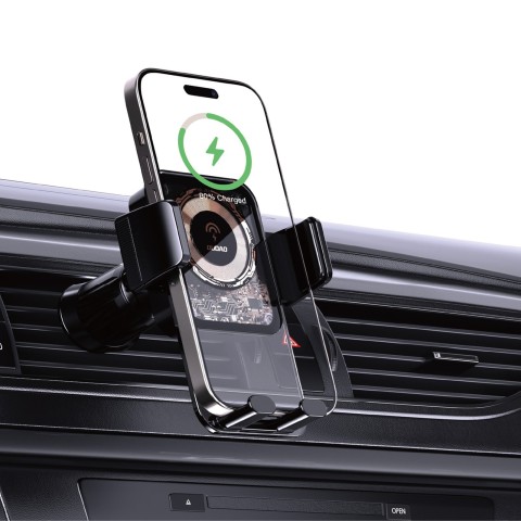 
Automobilinis laikiklis su 15 W indukciniu įkrovikliu – juodas
