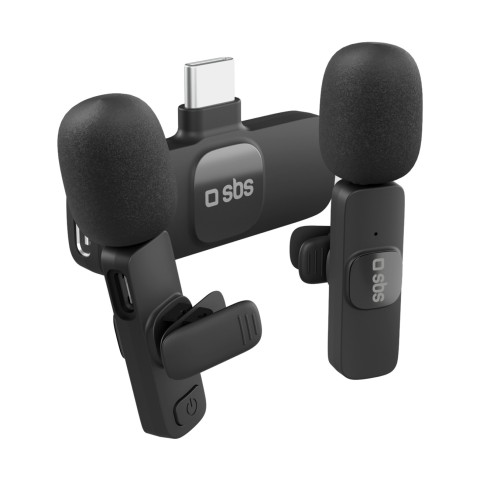 
Belaidžiai prisegami mikrofonai su USB-C imtuvu, juodi - 2 vnt.
