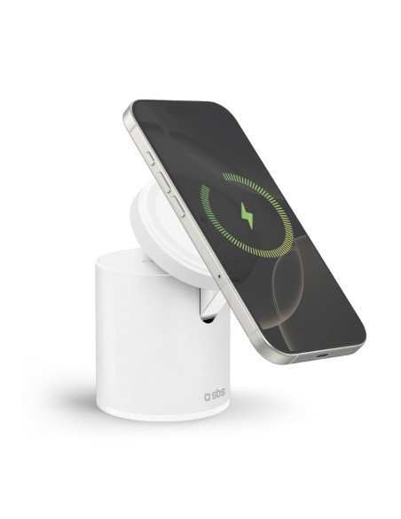 
2 viename belaidė magnetinė įkrovimo stotelė išmaniesiems telefonams ir ausinėms – balta
