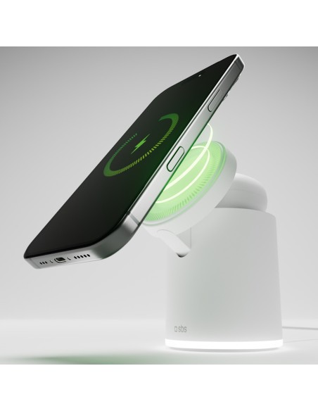 
2 viename belaidė magnetinė įkrovimo stotelė išmaniesiems telefonams ir ausinėms – balta
