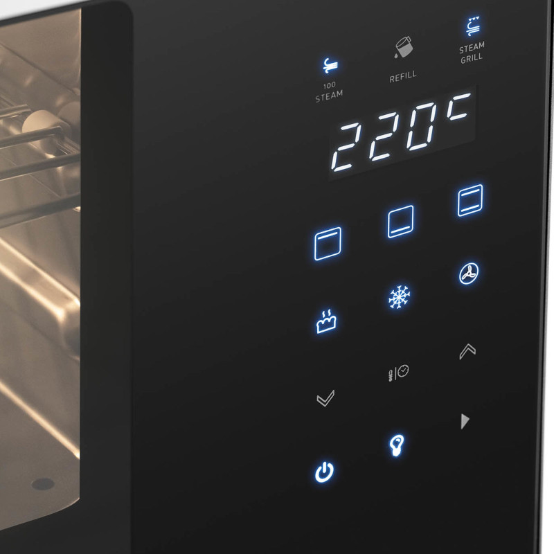 Konvekcinė orkaitė su garų funkcija 3 lygių plieninė 2100 W