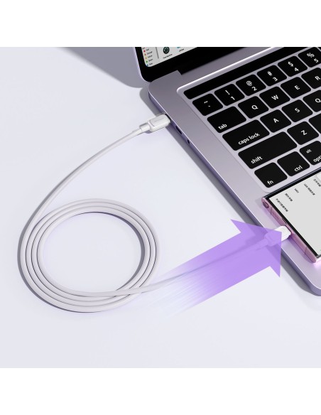 
USB-C 60W 1,2 m įkrovimo laidas – baltas
