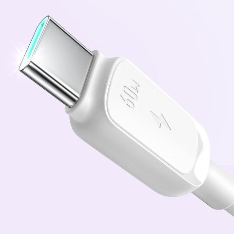 
USB-C 60W 1,2 m įkrovimo laidas – baltas
