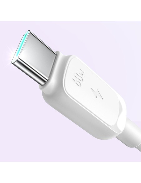 
USB-C 60W 1,2 m įkrovimo laidas – baltas
