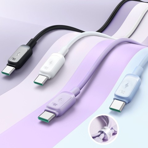
USB-C 60W 1,2 m įkrovimo laidas – baltas

