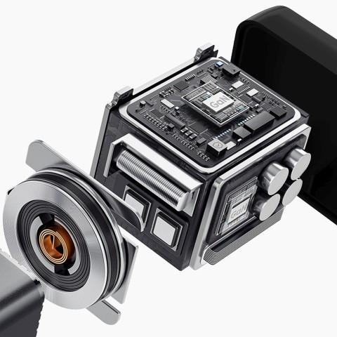 
USB-A USB-C GaN 67W sieninis įkroviklis su ištraukiamu USB-C PD QC laidu – juodas
