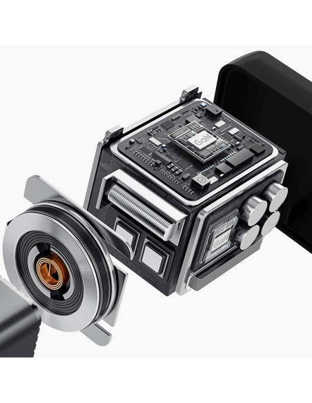 
USB-A USB-C GaN 67W sieninis įkroviklis su ištraukiamu USB-C PD QC laidu – juodas
