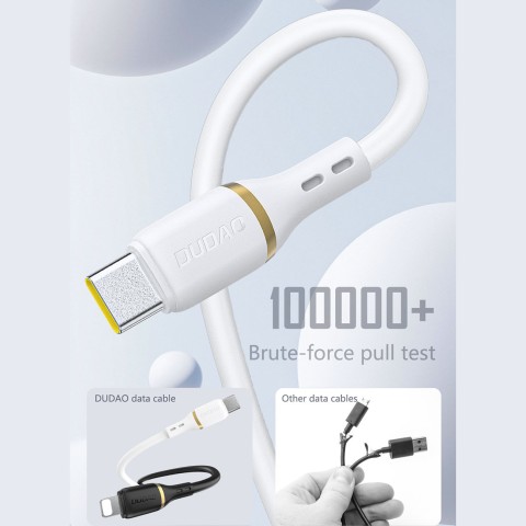 
USB-C 60W silikoninis kabelis 1m - baltas
