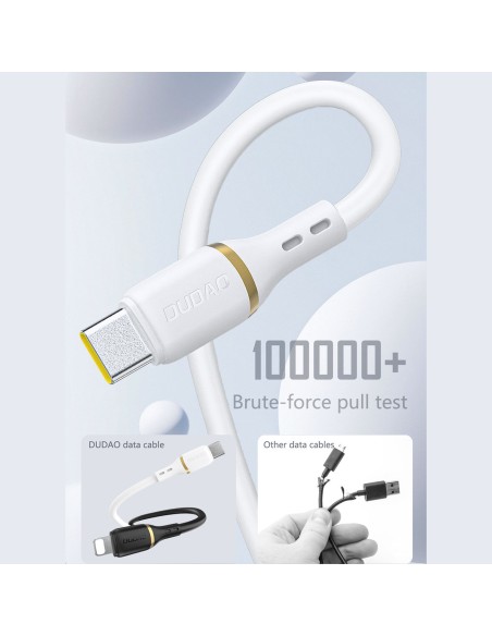 
USB-C 60W silikoninis kabelis 1m - baltas
