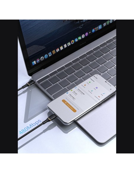 
USB-C 60W silikoninis kabelis 1m - baltas
