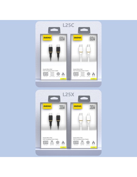 
USB-C 60W silikoninis kabelis 1m - baltas
