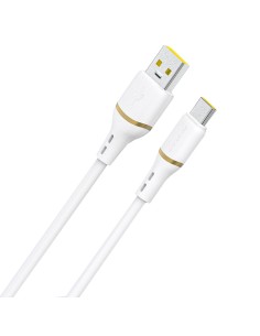 
Silikoninis kabelis USB-A - USB-C 5A 1m - baltas
