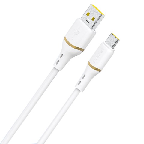 
Silikoninis kabelis USB-A - USB-C 5A 1m - baltas
