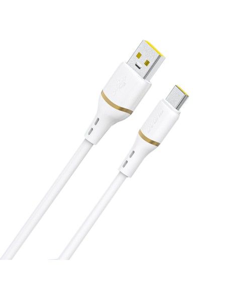 
Silikoninis kabelis USB-A - USB-C 5A 1m - baltas
